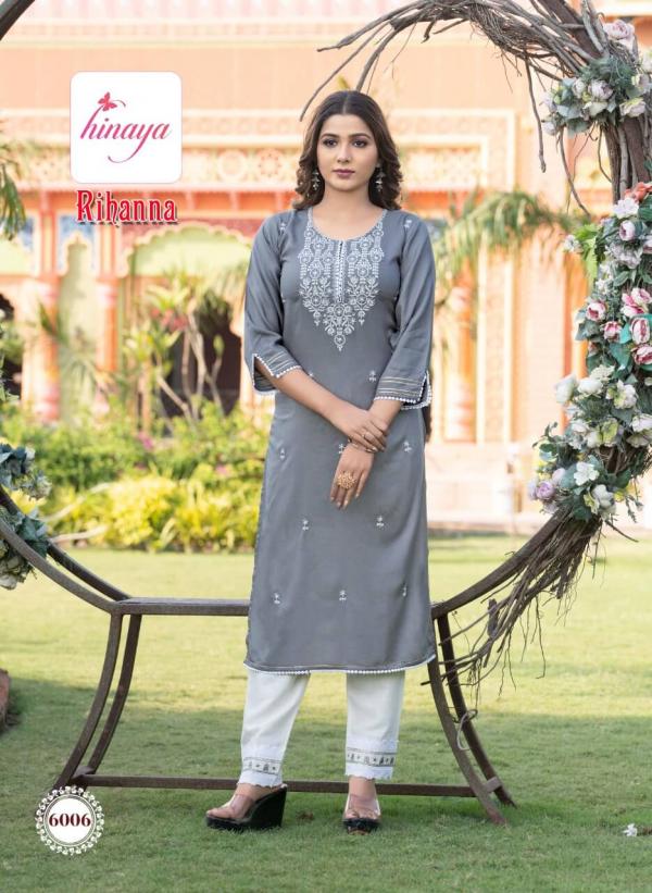 Hinaya Rihanna Vol 6 Regular Wear Kurti With Bottom Collection